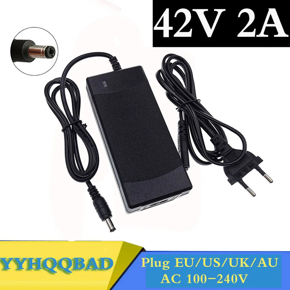 Cargador de batería 36V 2A Salida del cargador 42V 2A Entrada del cargador 100-240 VAC Cargador Li-ion Li-ion de litio para batería 10Series 36V
