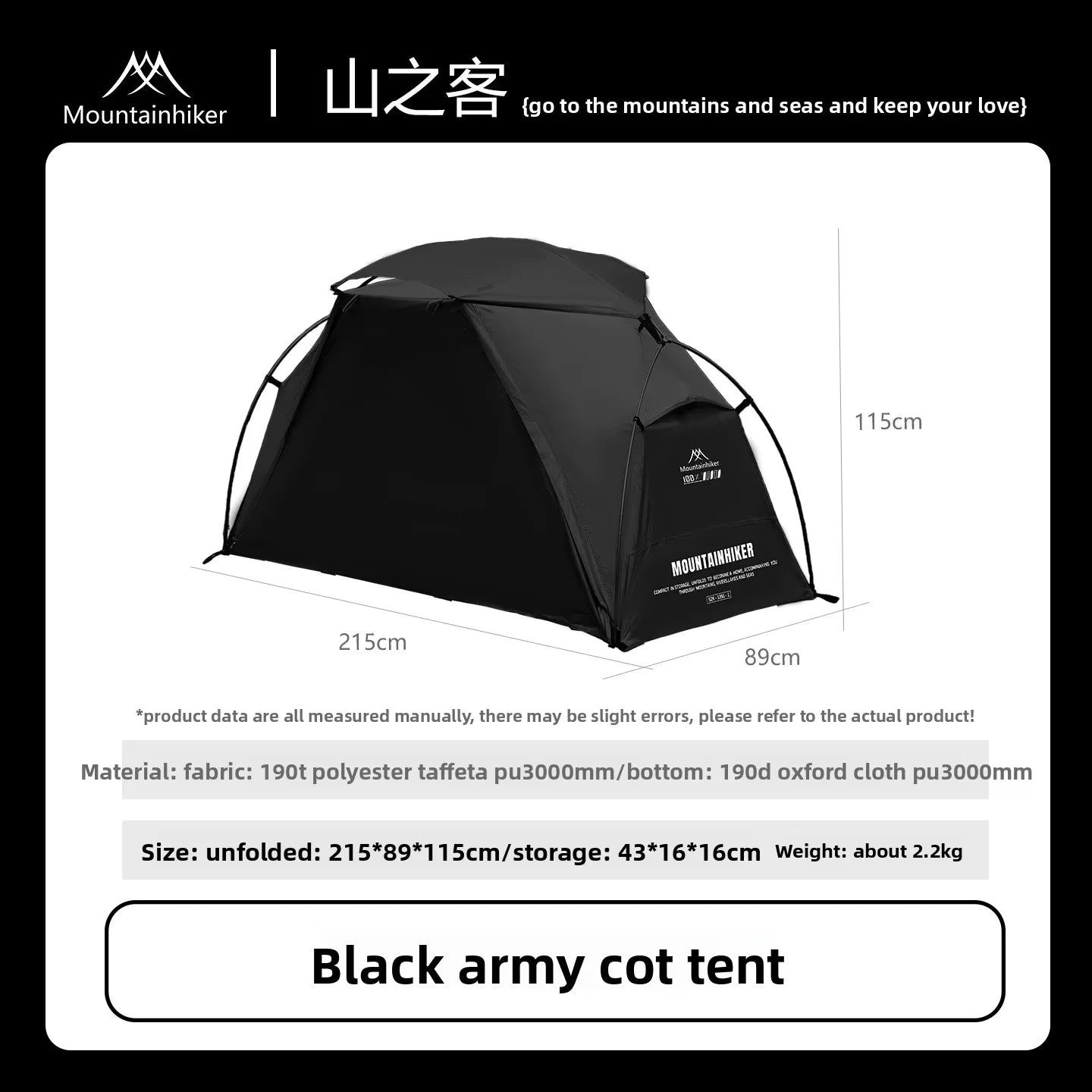 MOUNTAINHIKER 2026 Cama de campamento individual Tienda de campaña al aire libre, refugio de campamento multiusos impermeable a prueba de lluvia para senderismo y viajes