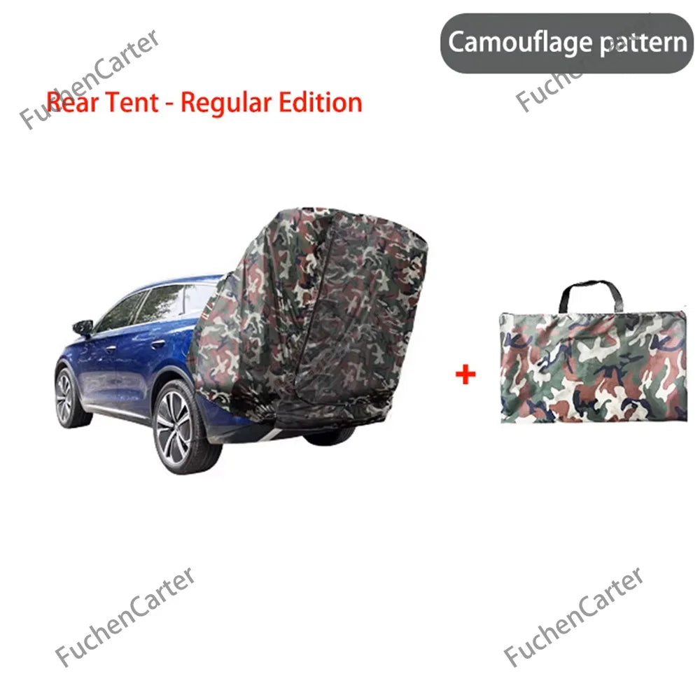 Tienda de copas trasera impermeable anti-UV con toldo extendido, vehículo SUV SUV con techo exterior con protección solar y lluvia