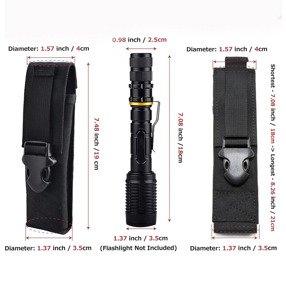 Funda para linterna táctica, portasopletes para soplete molle, bolsa de cintura para herramientas EDC, accesorios para acampar al aire libre y caza