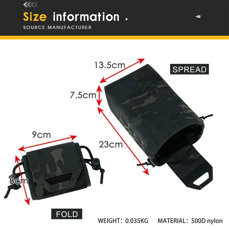 Bolsa Molle Dump Mini Bolsa Plegable de Reciclaje Herramienta de cintura Molle Bolsa de Artículos Bolsa de Revista Bolsa Utilitaria para Cinturón Molle Mochila Chaleco