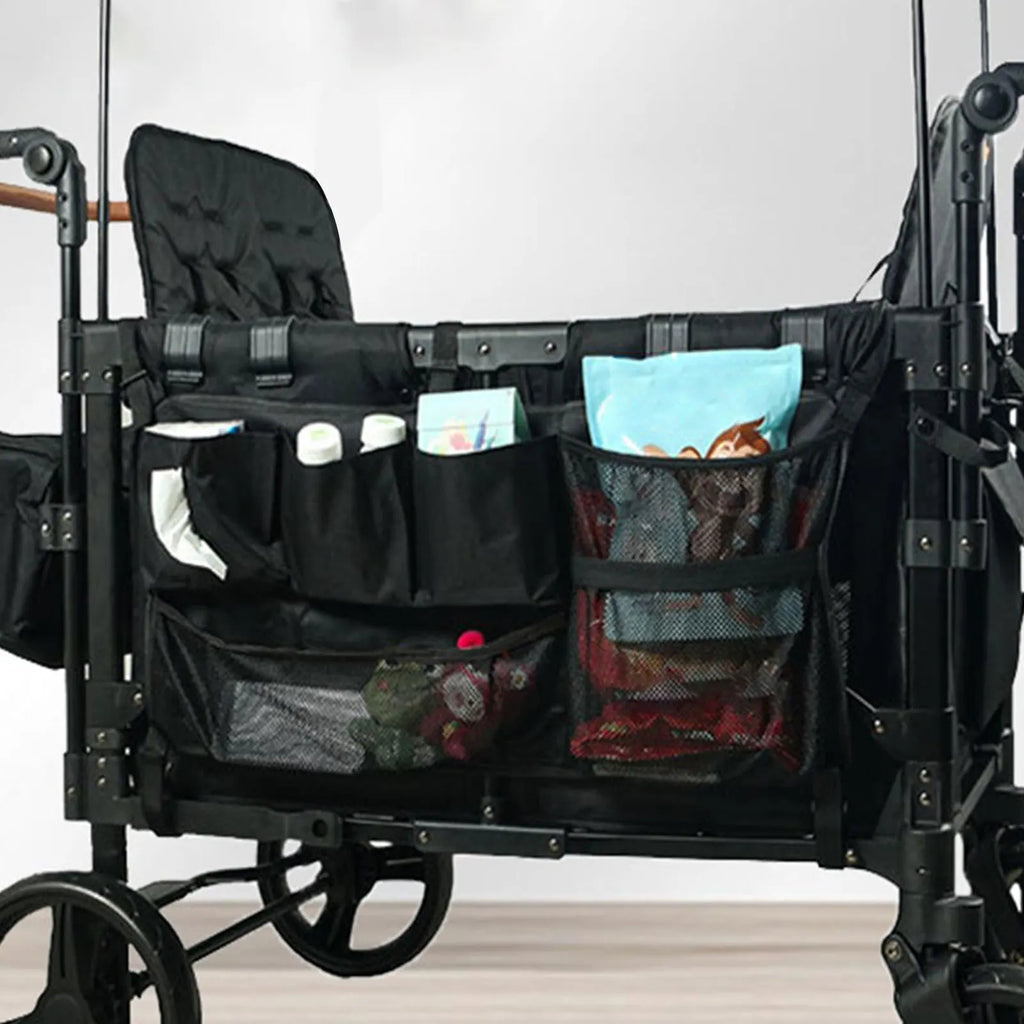Carrito de campamento al aire libre Almacenamiento lateral Bolsa de malla Carrito de picnic Bolsa lateral Múltiples bolsillos Plegable para carrito Organizador de tela Oxford