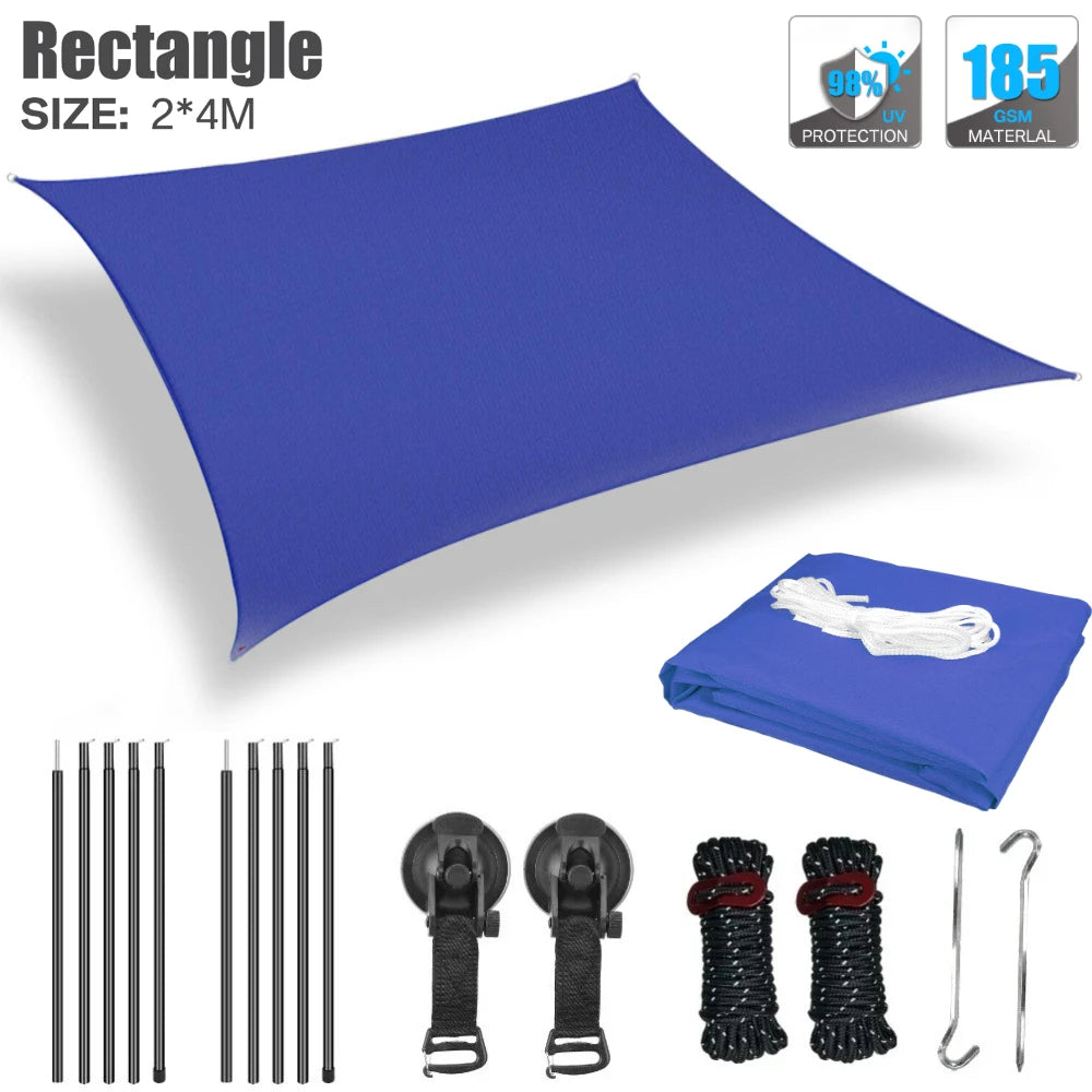 Toldo para autos Sombra para camper van Toldo anti-UV Toldos impermeables para caravanas Techos de auto Refugios laterales para tiendas de campaña con postes de aluminio