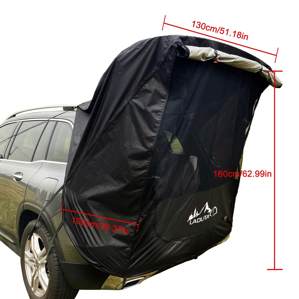 Tienda de coche para la cajuela, toldo auto, SUV impermeable, tienda trasera, toldo portátil para cajuela para campamento, viaje autónomo sin tubería de hierro