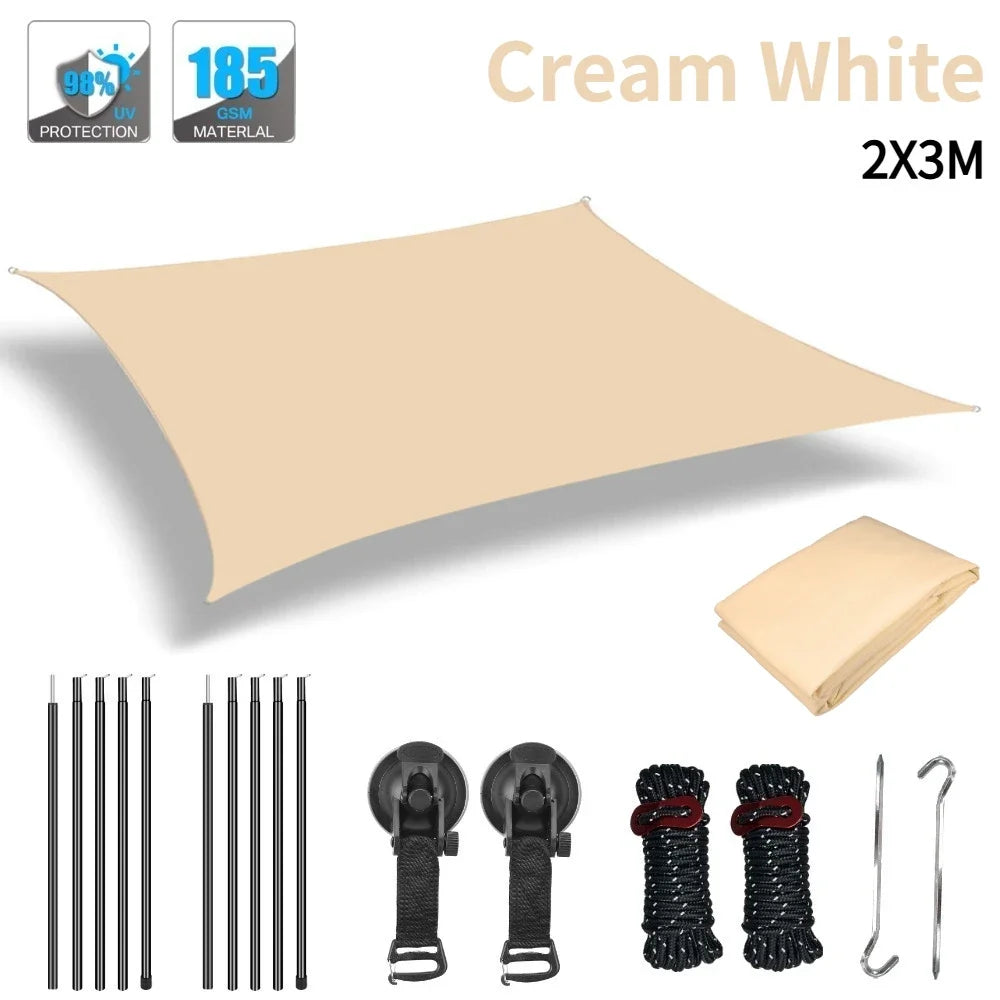 Toldo para autos para van campervan, vehículo de caravana 2x3M 2x4M, techo impermeable para campamentos al aire libre, velas de sombra para campamentos al aire libre