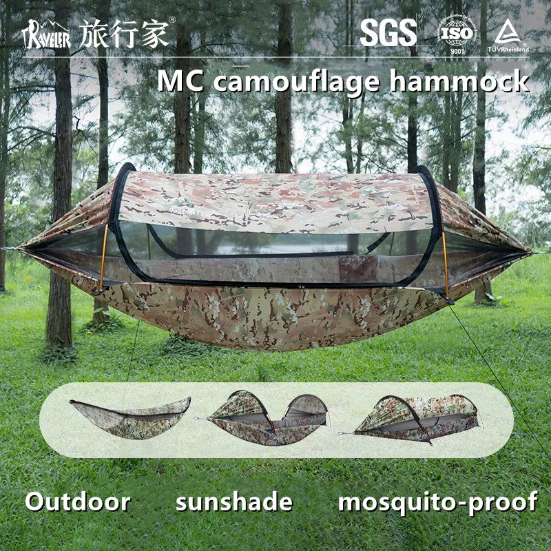 Kit de hamaca multifuncional para acampar â€" Individual y Doble con protección