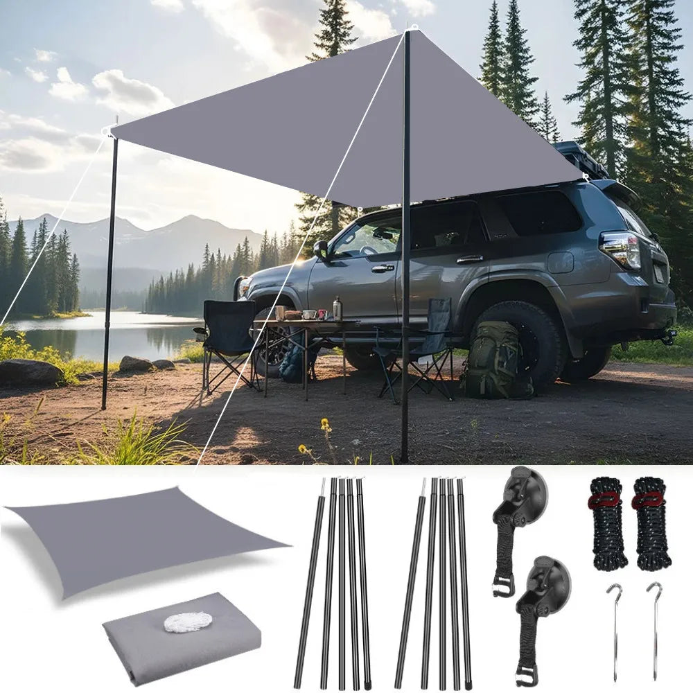 Toldo para autos para van campervan, vehículo de caravana 2x3M 2x4M, techo impermeable para campamentos al aire libre, velas de sombra para campamentos al aire libre