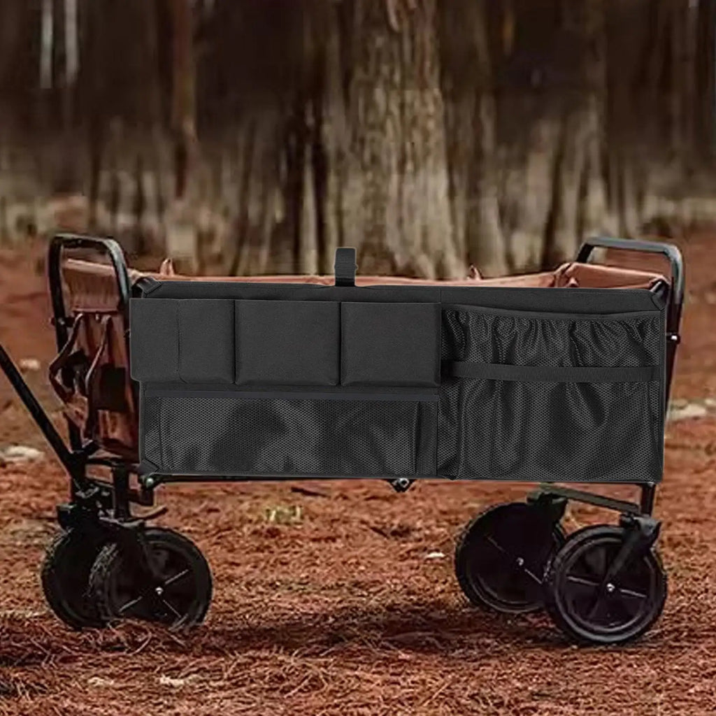 Carrito de campamento al aire libre Almacenamiento lateral Bolsa de malla Carrito de picnic Bolsa lateral Múltiples bolsillos Plegable para carrito Organizador de tela Oxford