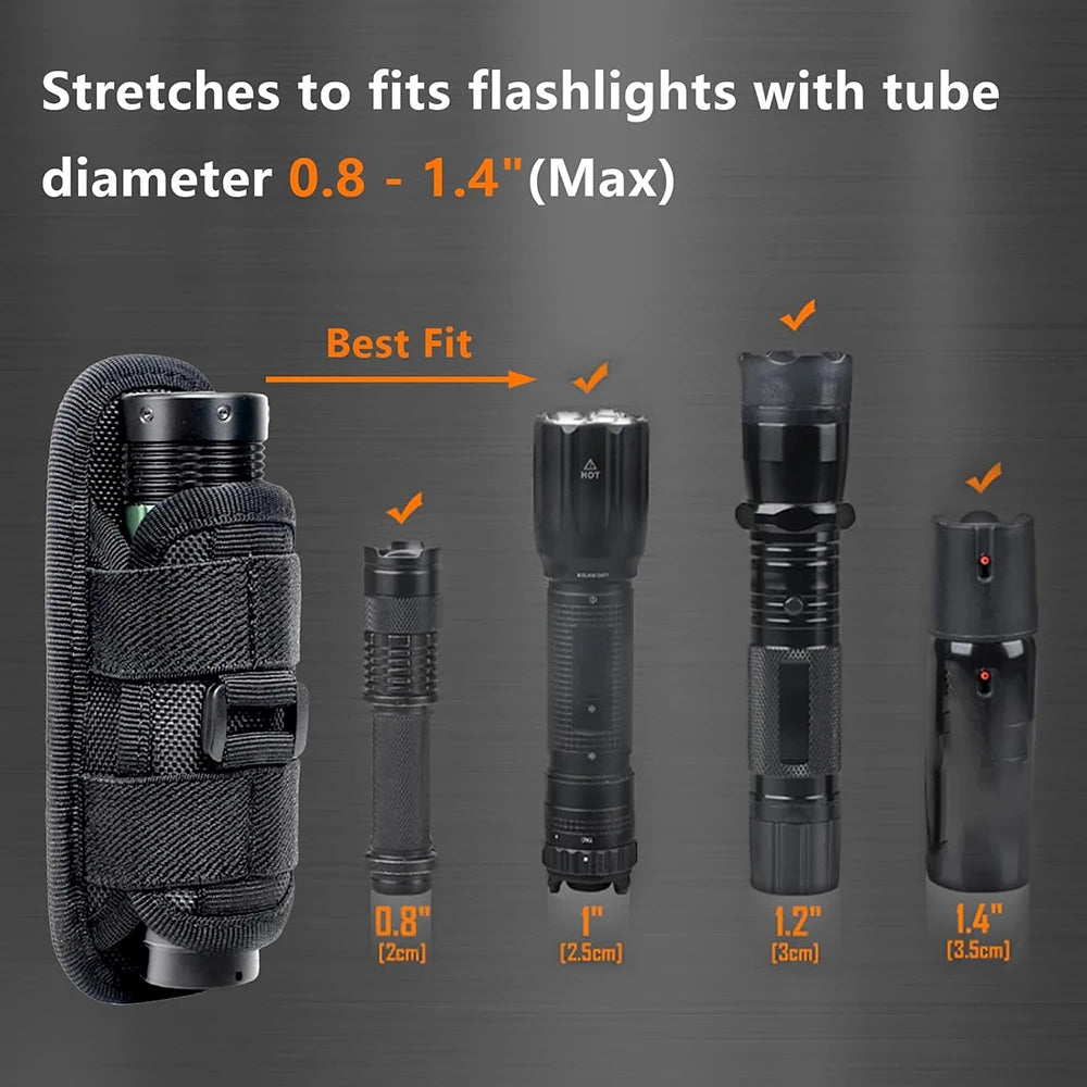 Funda para linterna táctica, portasopletes para soplete molle, bolsa de cintura para herramientas EDC, accesorios para acampar al aire libre y caza