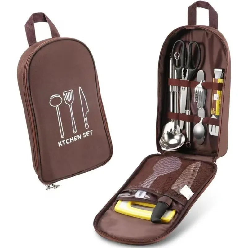 Organizador de utensilios de cocina para campamento Bolsa de viaje Bolsa portátil para BBQ Kit de cocina para BBQ Camp