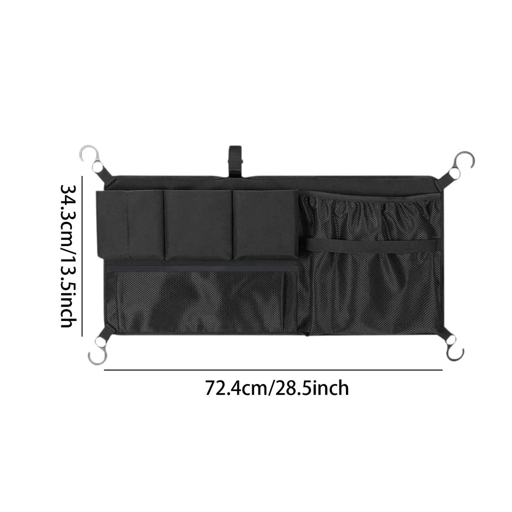 Carrito de campamento al aire libre Almacenamiento lateral Bolsa de malla Carrito de picnic Bolsa lateral Múltiples bolsillos Plegable para carrito Organizador de tela Oxford