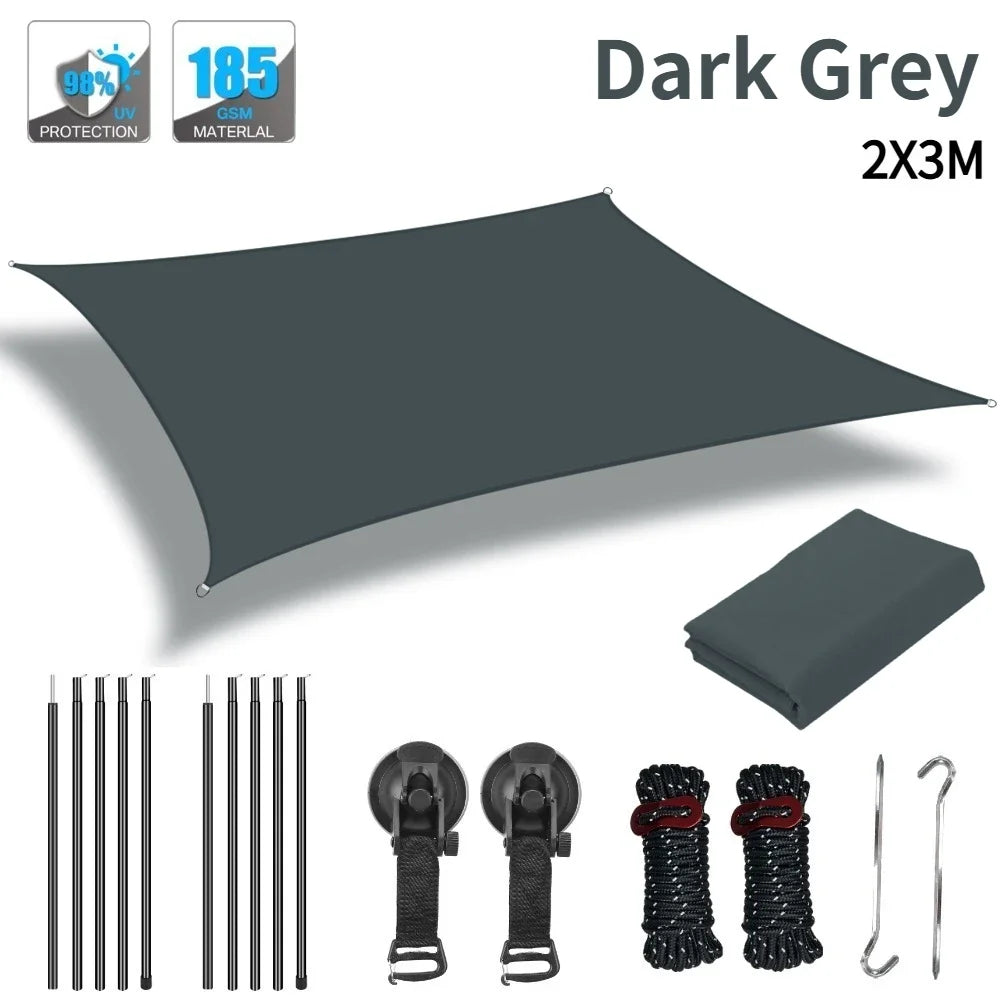 Toldo para autos para van campervan, vehículo de caravana 2x3M 2x4M, techo impermeable para campamentos al aire libre, velas de sombra para campamentos al aire libre