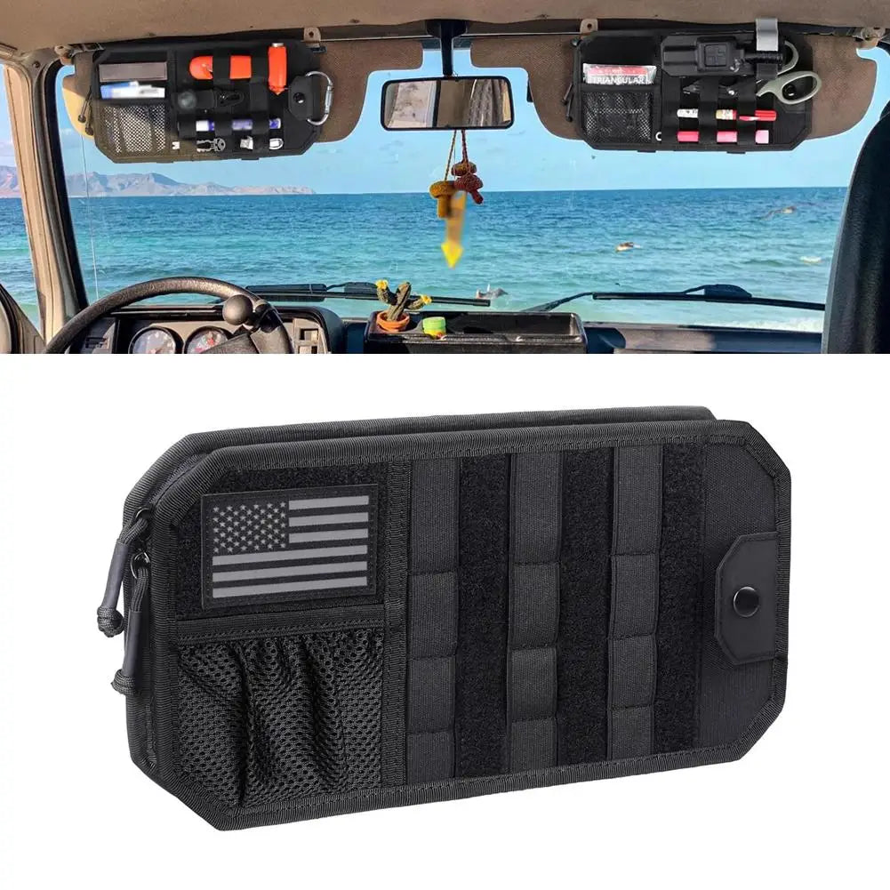 Bolsa organizadora de herramientas de nylon Tactical EDC Molle para campamento y senderismo con bolsillo de malla para sobrevivir