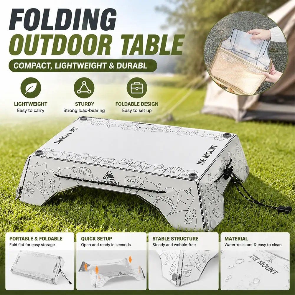 Mesa mini plegable ultraligera, mesa y charola de campamento pequeña PP plegable portátil para acampar, equipo de senderismo Equipo UL