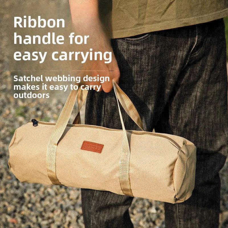 Bolsa cilíndrica para acampar al aire libre Bolso portátil para estacas de tienda Cuerdas de viento Bolsa cilíndrica duradera para accesorios de campamento