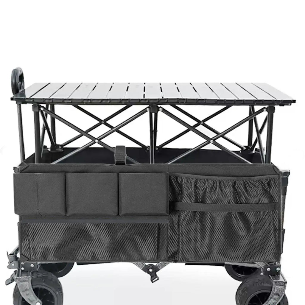 Carrito de campamento al aire libre Almacenamiento lateral Bolsa de malla Carrito de picnic Bolsa lateral Múltiples bolsillos Plegable para carrito Organizador de tela Oxford