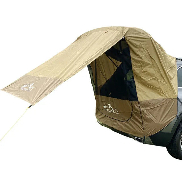 Tienda de coche para la cajuela, toldo auto, SUV impermeable, tienda trasera, toldo portátil para cajuela para campamento, viaje autónomo sin tubería de hierro