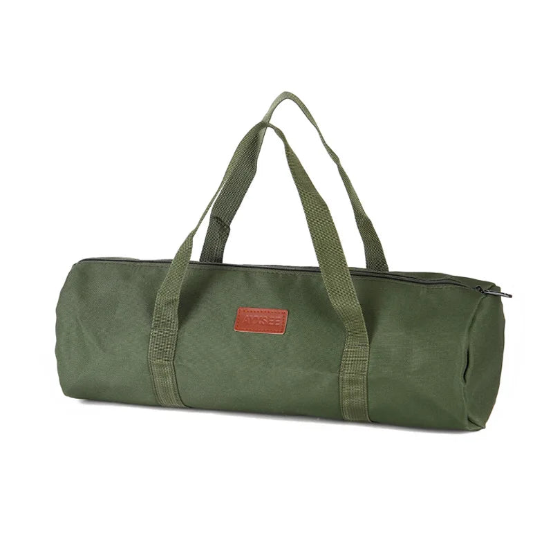 Bolsa cilíndrica para acampar al aire libre Bolso portátil para estacas de tienda Cuerdas de viento Bolsa cilíndrica duradera para accesorios de campamento