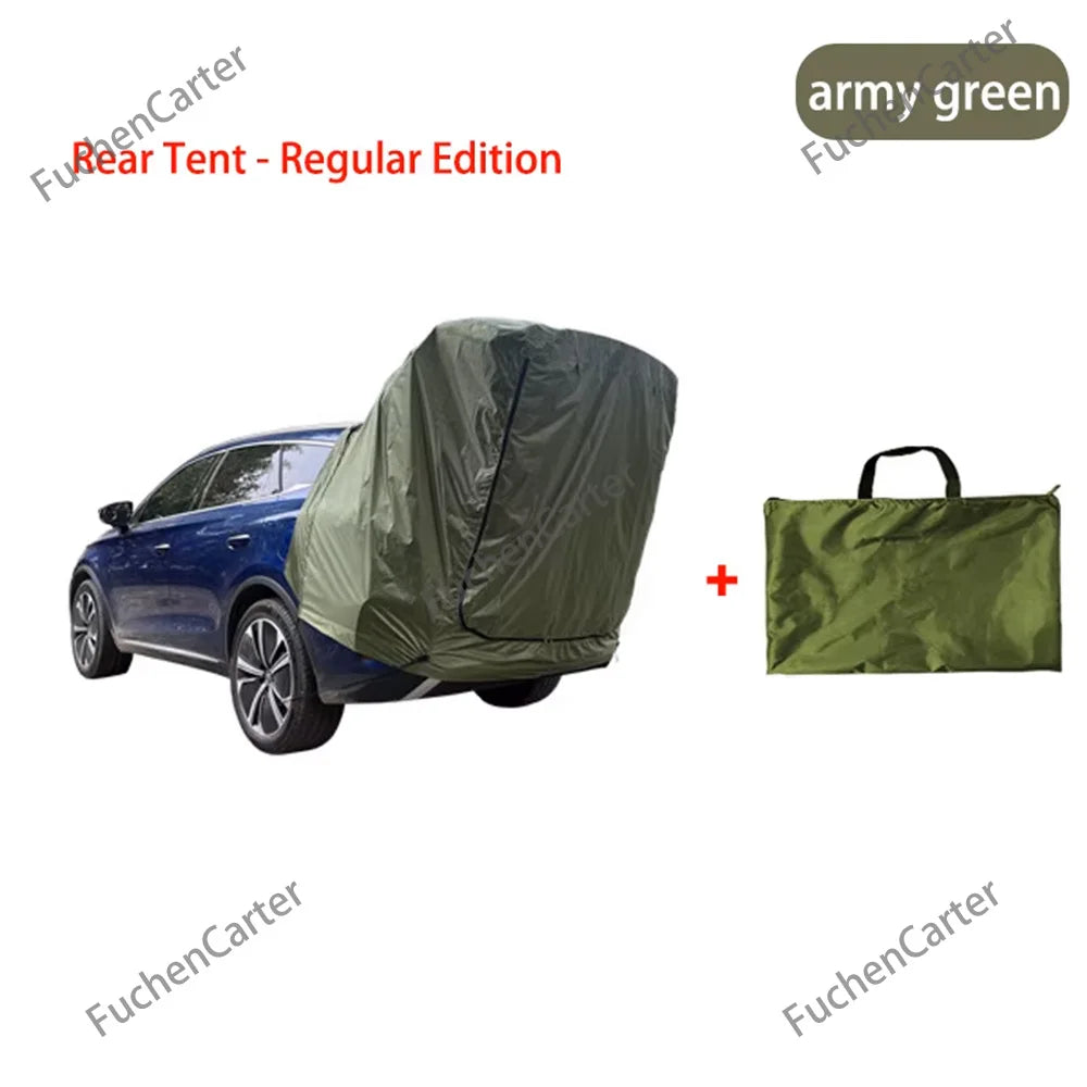 Tienda de copas trasera impermeable anti-UV con toldo extendido, vehículo SUV SUV con techo exterior con protección solar y lluvia