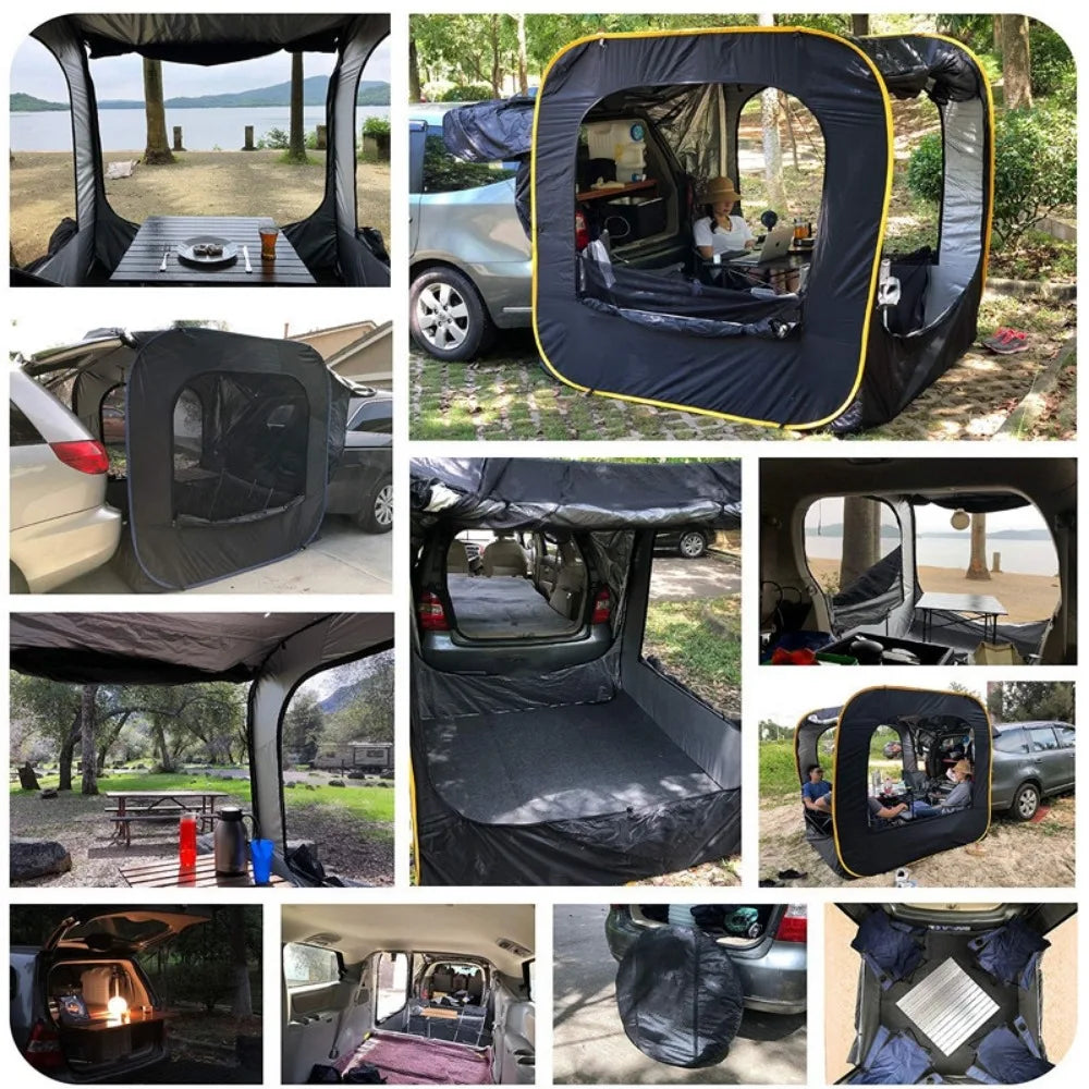 Carpa trasera extendida automática para 4-6 personas Camping al aire libre Accesorios impermeables para viajes plegables para mosquiteros