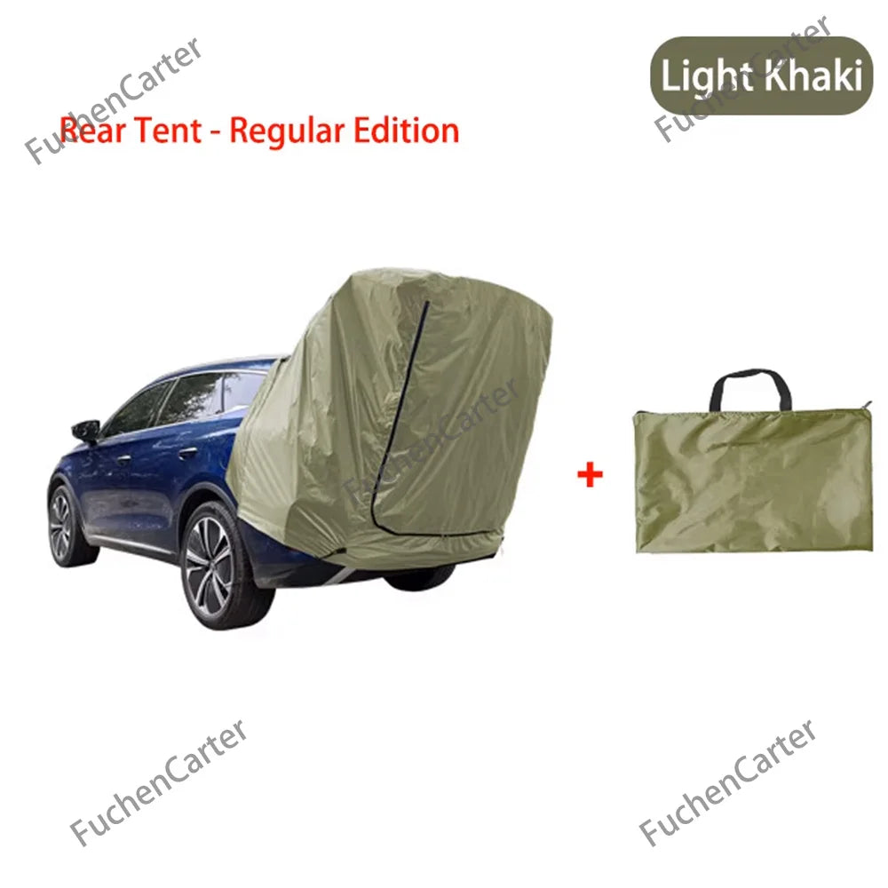 Tienda de copas trasera impermeable anti-UV con toldo extendido, vehículo SUV SUV con techo exterior con protección solar y lluvia