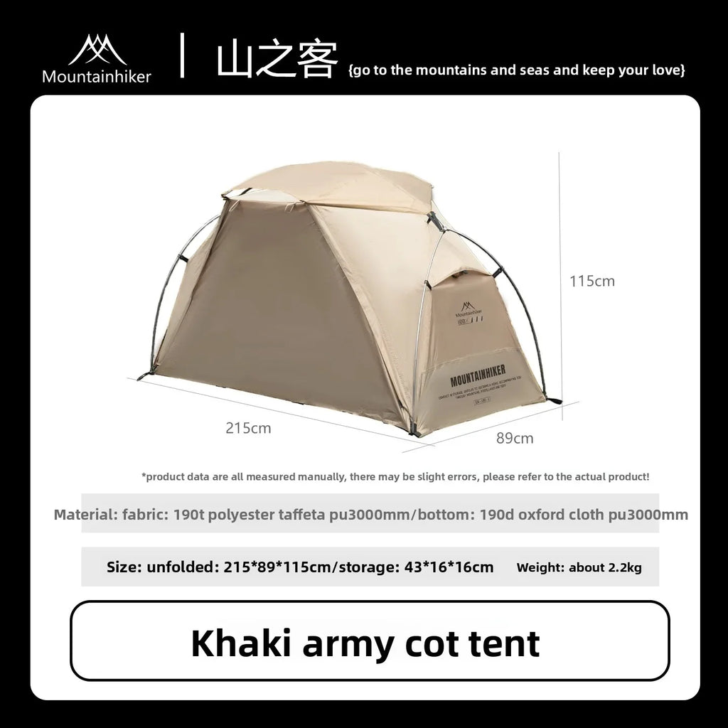 MOUNTAINHIKER 2026 Cama de campamento individual Tienda de campaña al aire libre, refugio de campamento multiusos impermeable a prueba de lluvia para senderismo y viajes