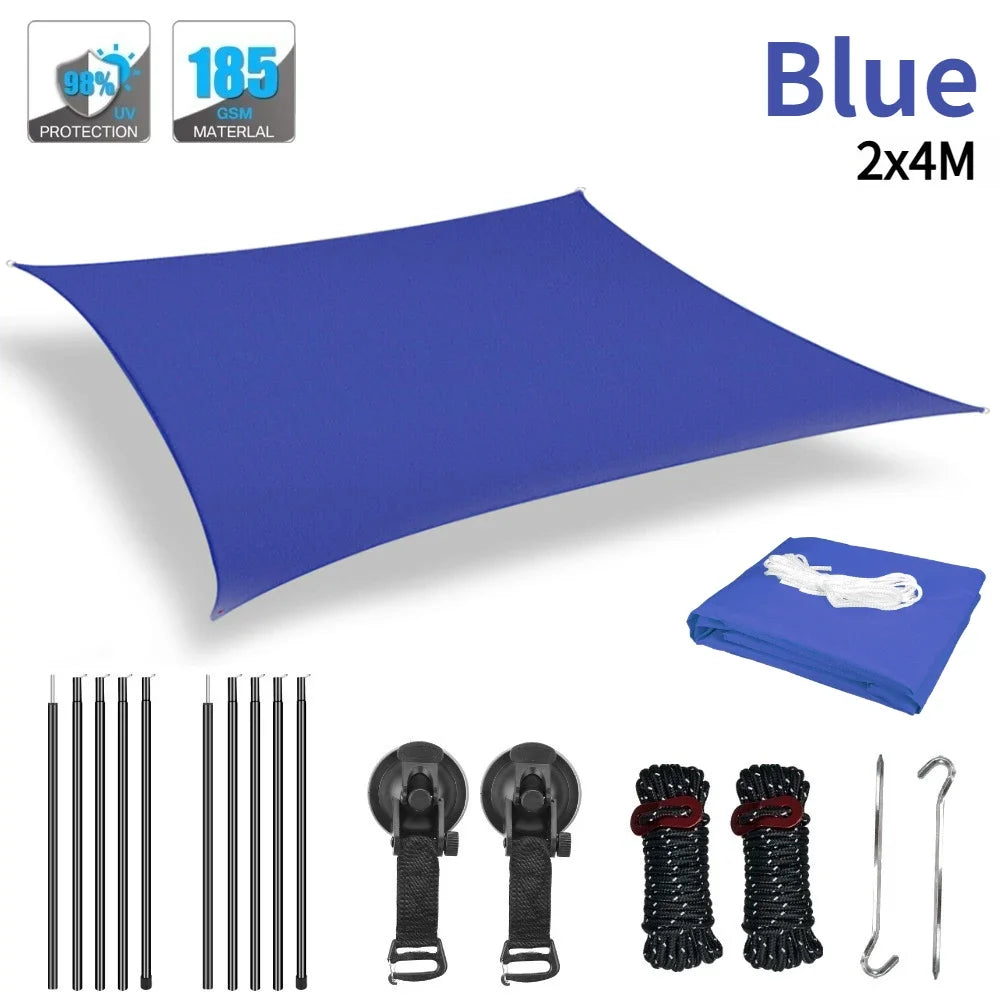 Toldo para autos para van campervan, vehículo de caravana 2x3M 2x4M, techo impermeable para campamentos al aire libre, velas de sombra para campamentos al aire libre