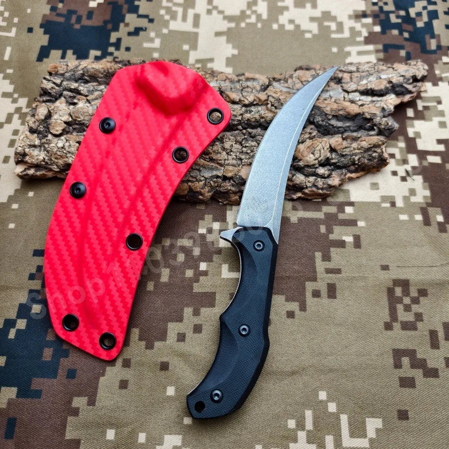 1pc Men's Camping Knife Practical Cutting Knife with K Sheath Suitable for Outdoor Camping Hiking Daily Emergency Carrying