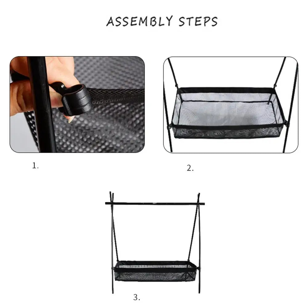 Bolsa de almacenamiento debajo de la mesa para picnic Escritorio Caja de almacenamiento Organizador de canasta de malla Mesa de campamento Soporte para trípode para picnic