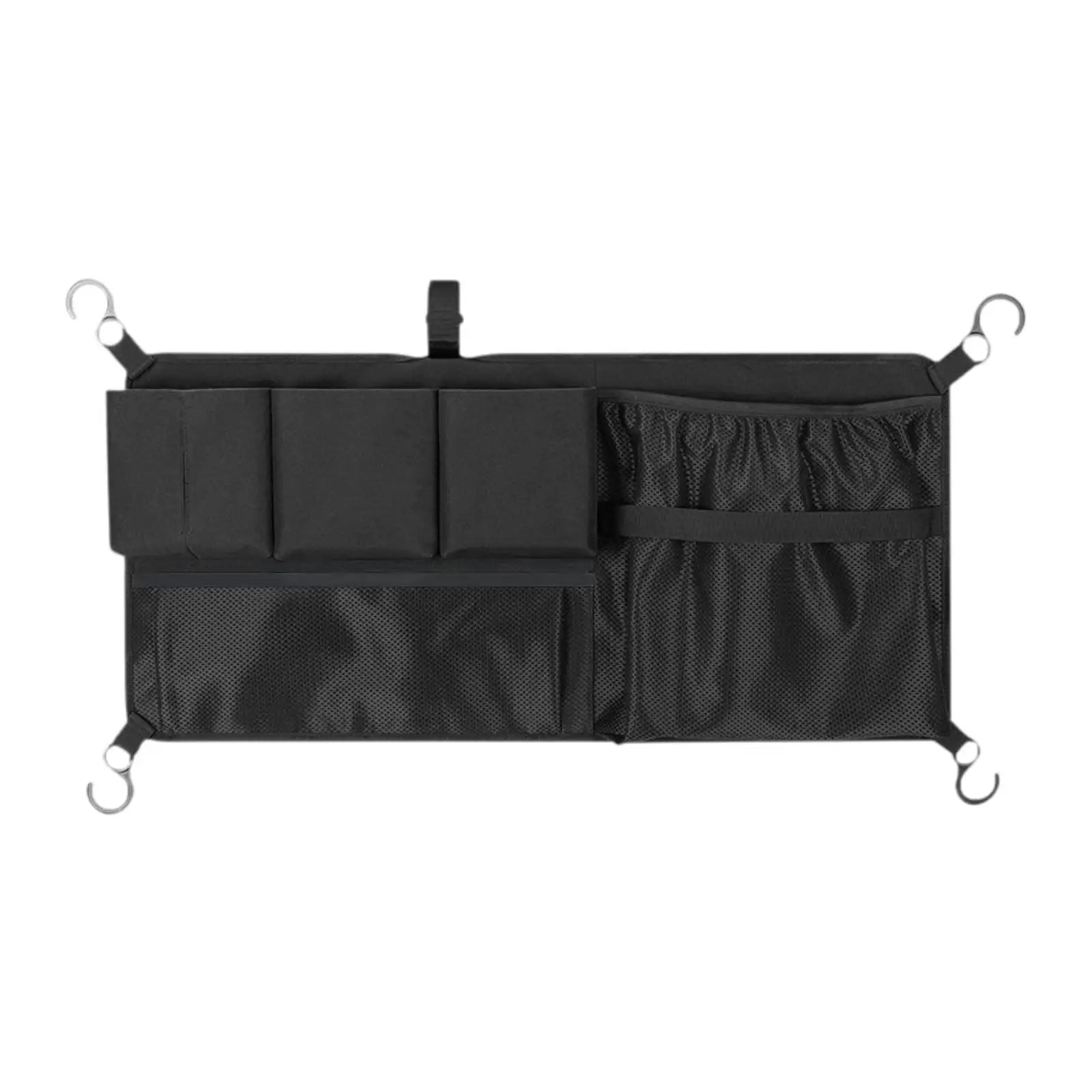 Carrito de campamento al aire libre Almacenamiento lateral Bolsa de malla Carrito de picnic Bolsa lateral Múltiples bolsillos Plegable para carrito Organizador de tela Oxford