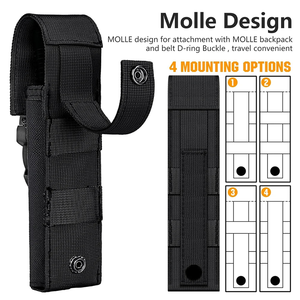 Funda para linterna táctica, portasopletes para soplete molle, bolsa de cintura para herramientas EDC, accesorios para acampar al aire libre y caza