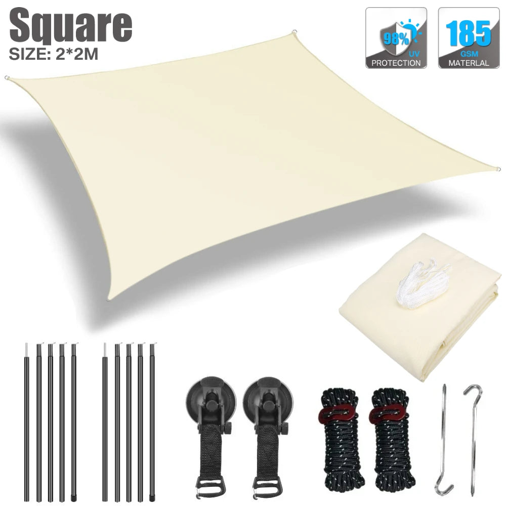 Toldo para autos Sombra para camper van Toldo anti-UV Toldos impermeables para caravanas Techos de auto Refugios laterales para tiendas de campaña con postes de aluminio