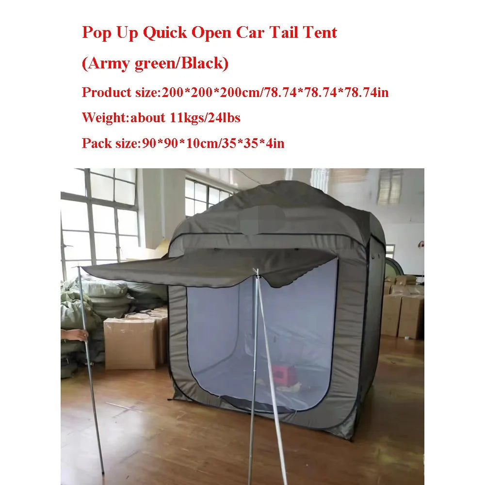 Carpa trasera extendida automática para 4-6 personas Camping al aire libre Accesorios impermeables para viajes plegables para mosquiteros
