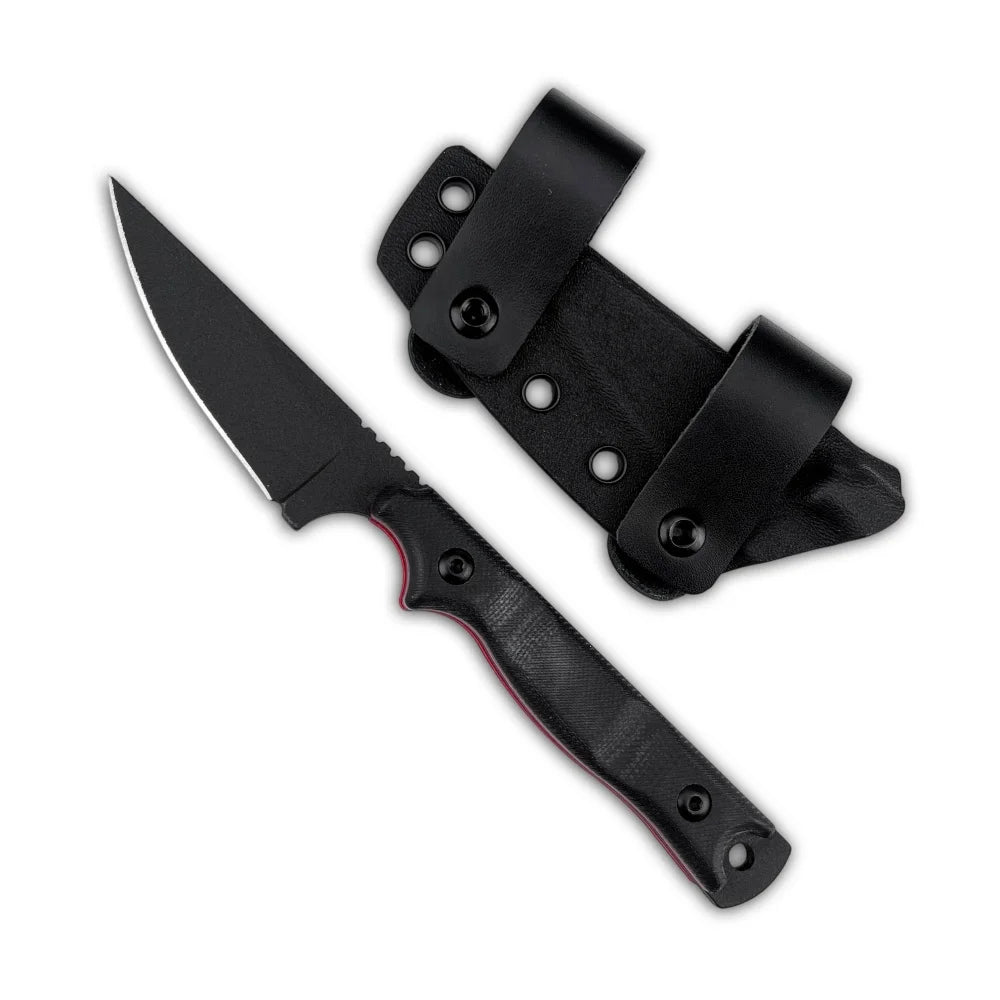Campamento al aire libre Cuchillo recto, mango antideslizante con funda K, práctico todos los días. Llevar pesca para senderismo cuchillo de viaje regalo para hombres