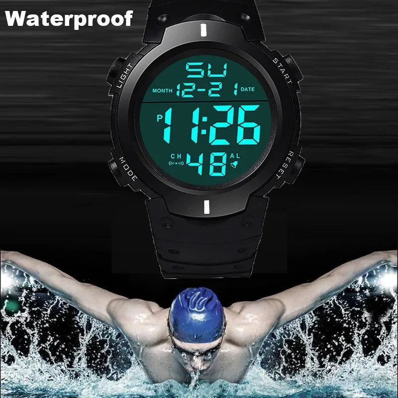 Reloj deportivo digital LED para hombres — Multifunción y resistente