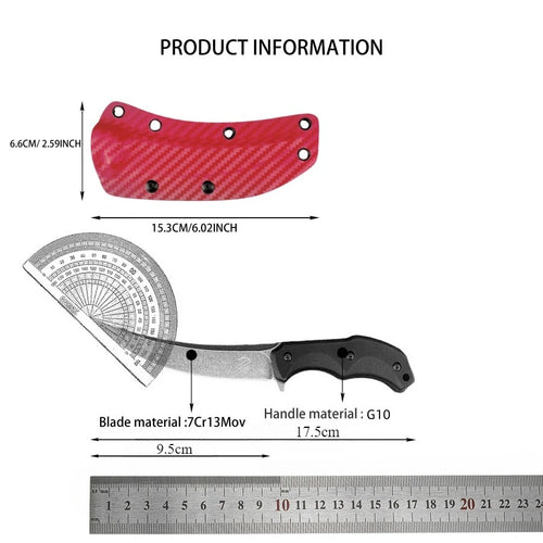 1pc Men's Camping Knife Practical Cutting Knife with K Sheath Suitable for Outdoor Camping Hiking Daily Emergency Carrying