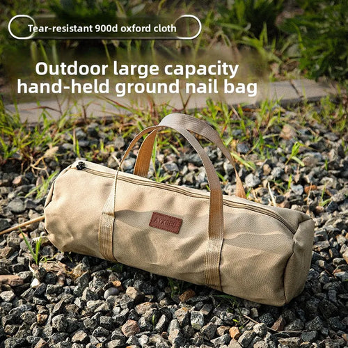 Bolsa cilíndrica para acampar al aire libre Bolso portátil para estacas de tienda Cuerdas de viento Bolsa cilíndrica duradera para accesorios de campamento
