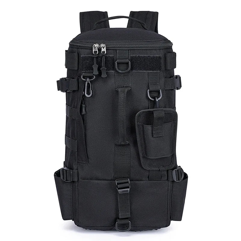 Mochila de pesca táctica con portacañas Almacenamiento de equipo de pesca Molle para acampar Senderismo al aire libre Mochila multifuncional