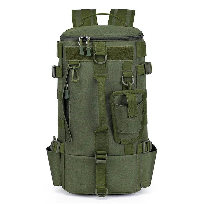 Mochila de pesca táctica con portacañas Almacenamiento de equipo de pesca Molle para acampar Senderismo al aire libre Mochila multifuncional