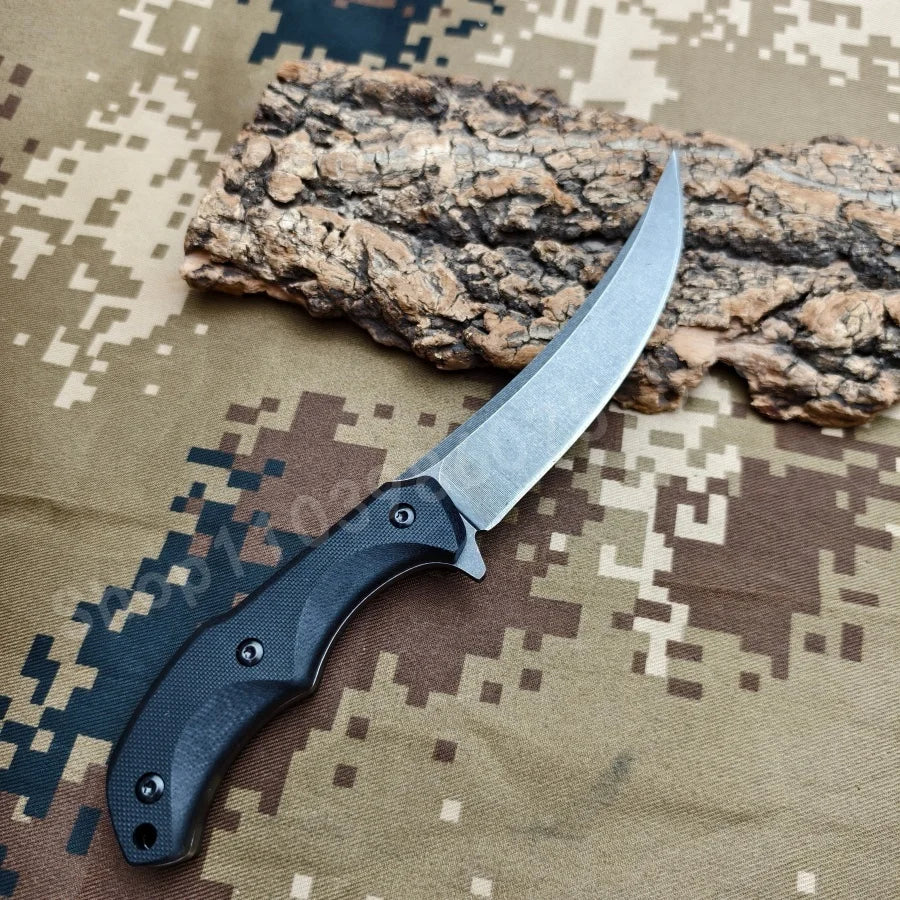1pc Men's Camping Knife Practical Cutting Knife with K Sheath Suitable for Outdoor Camping Hiking Daily Emergency Carrying