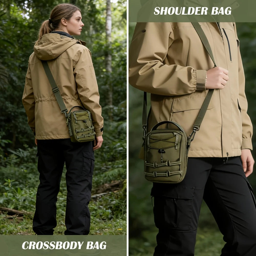 Bolsa Tactical Molle con correa de hombro, bolsa portátil ligera para teléfono para exteriores, bolsa compacta EDC utilitaria para senderismo
