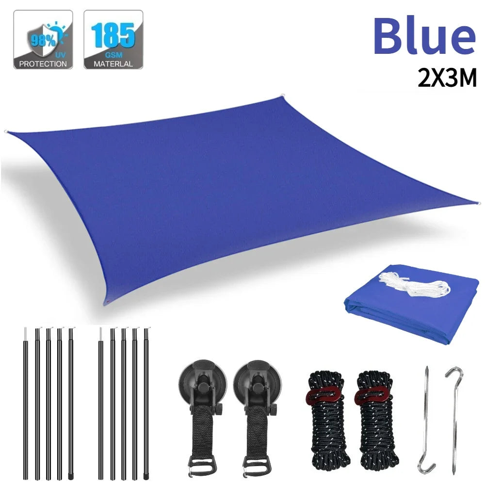 Toldo para autos para van campervan, vehículo de caravana 2x3M 2x4M, techo impermeable para campamentos al aire libre, velas de sombra para campamentos al aire libre