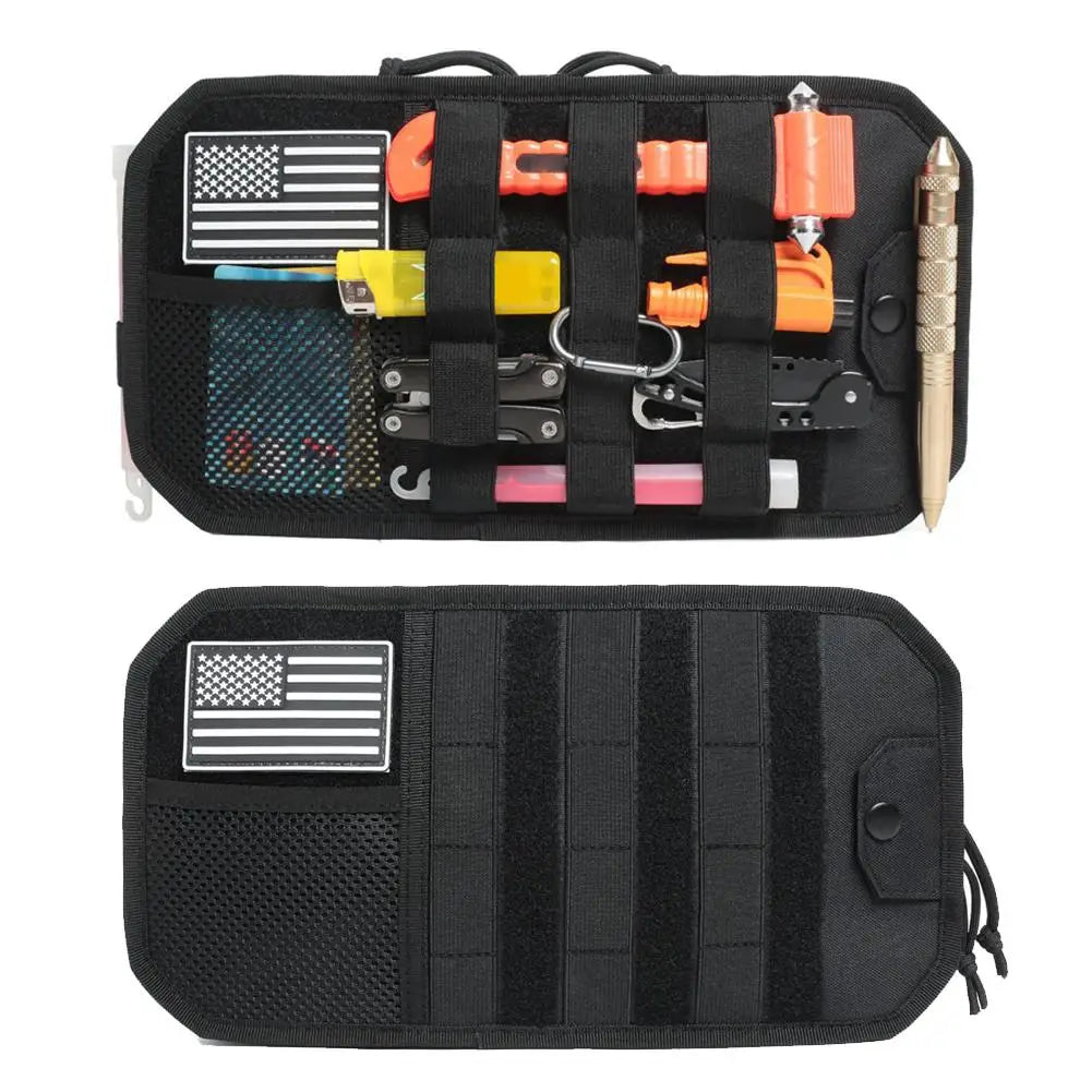 Bolsa organizadora de herramientas de nylon Tactical EDC Molle para campamento y senderismo con bolsillo de malla para sobrevivir