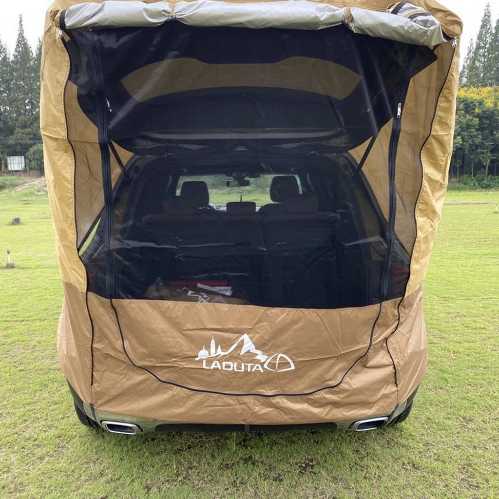 Tienda de coche para la cajuela, toldo auto, SUV impermeable, tienda trasera, toldo portátil para cajuela para campamento, viaje autónomo sin tubería de hierro