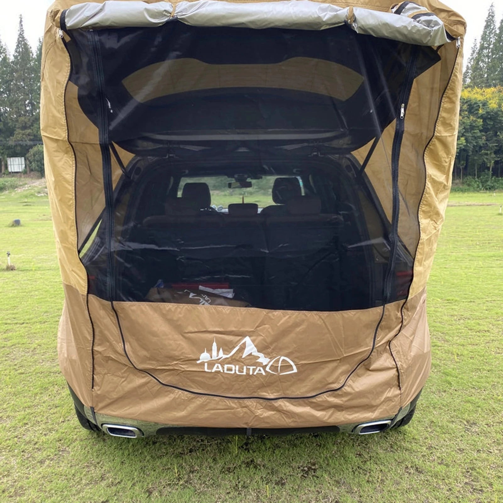Tienda de coche para la cajuela, toldo auto, SUV impermeable, tienda trasera, toldo portátil para cajuela para campamento, viaje autónomo sin tubería de hierro