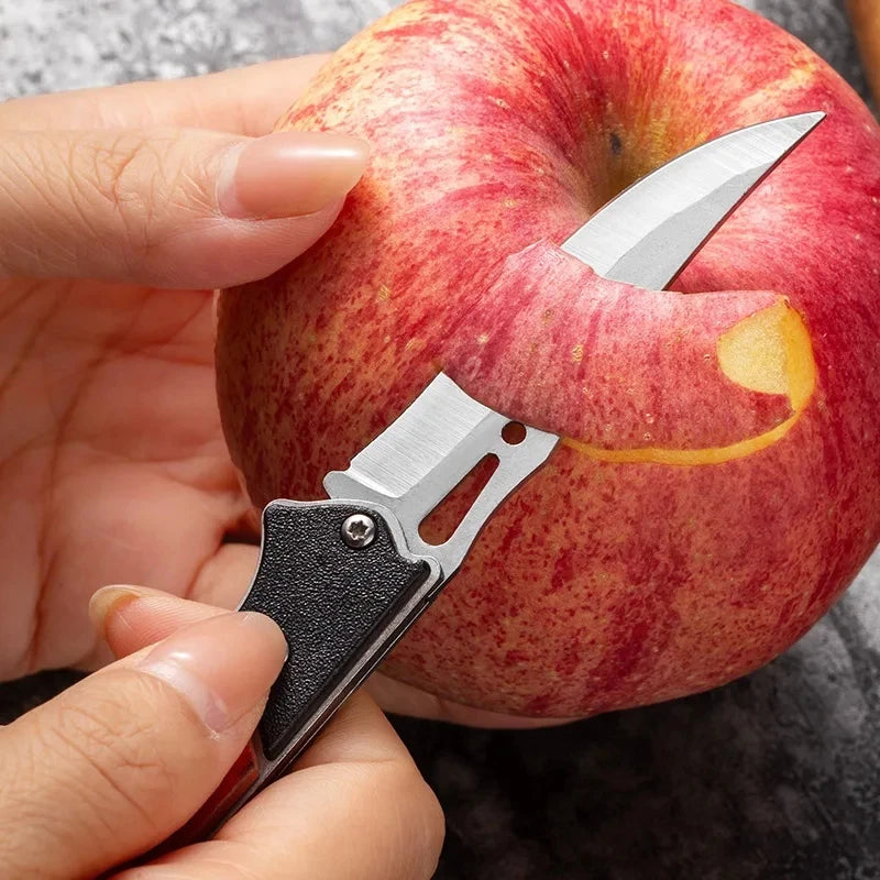 Cuchillo plegable compacto con hoja duradera de acero inoxidable, herramienta multifuncional para acampar de supervivencia