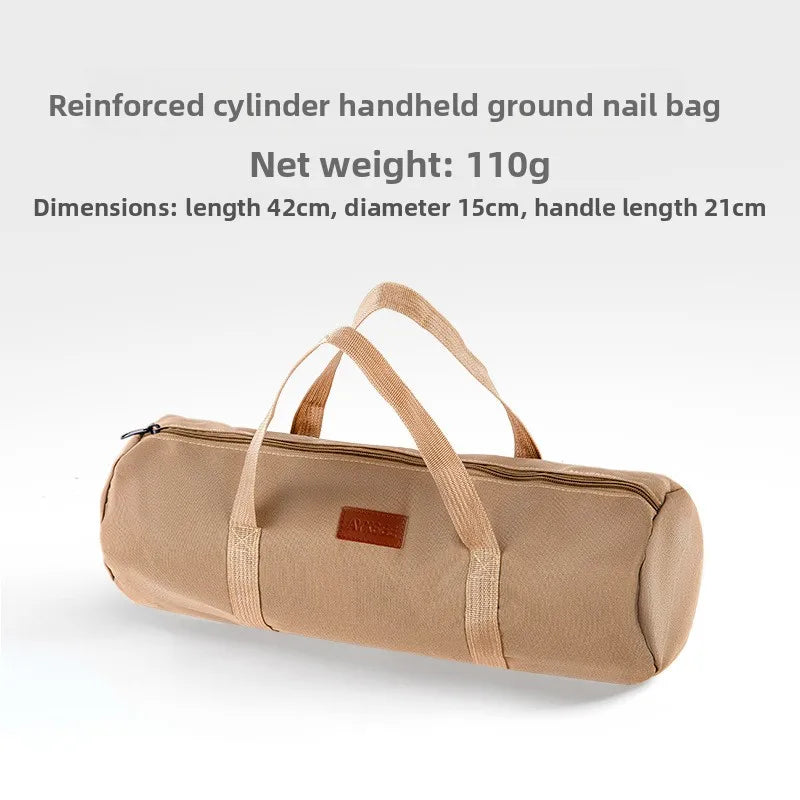 Bolsa cilíndrica para acampar al aire libre Bolso portátil para estacas de tienda Cuerdas de viento Bolsa cilíndrica duradera para accesorios de campamento