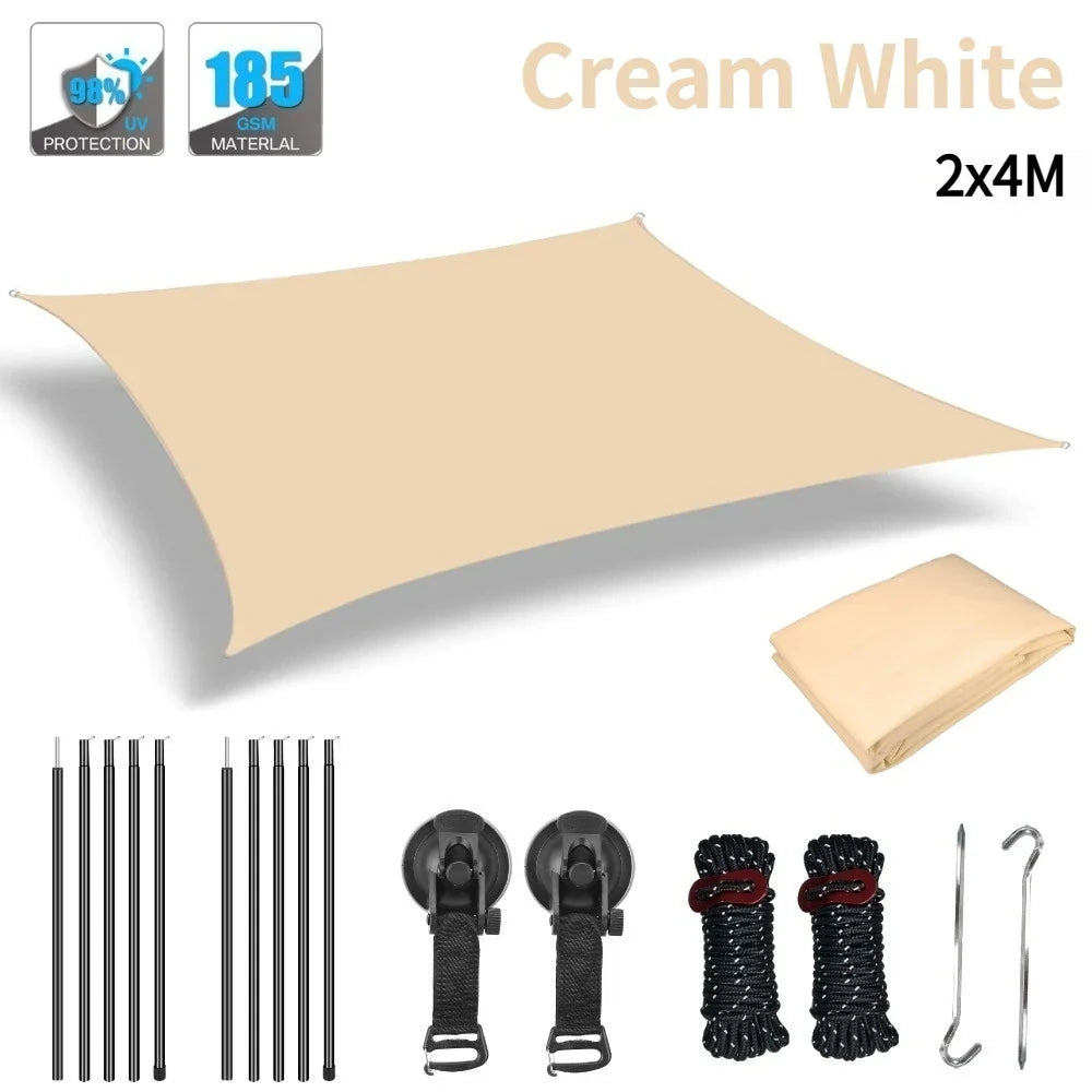 Toldo para autos para van campervan, vehículo de caravana 2x3M 2x4M, techo impermeable para campamentos al aire libre, velas de sombra para campamentos al aire libre