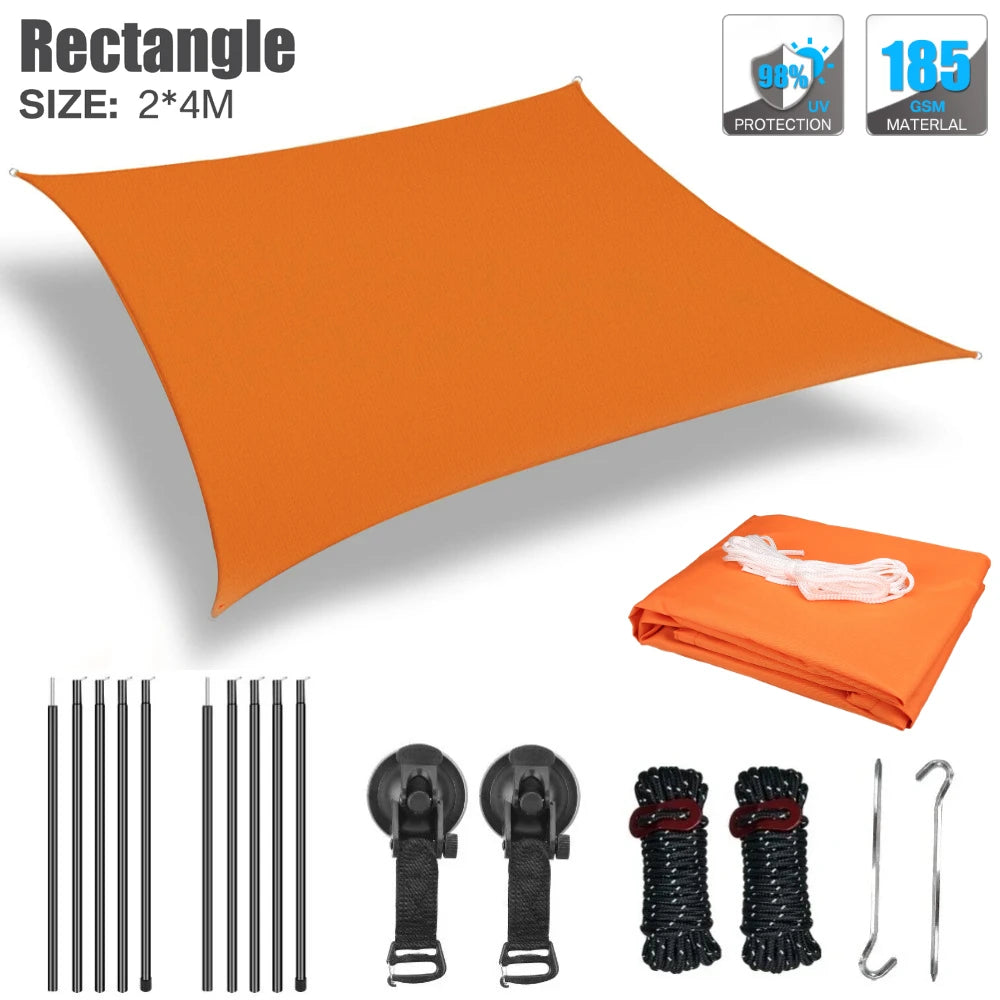 Toldo para autos Sombra para camper van Toldo anti-UV Toldos impermeables para caravanas Techos de auto Refugios laterales para tiendas de campaña con postes de aluminio