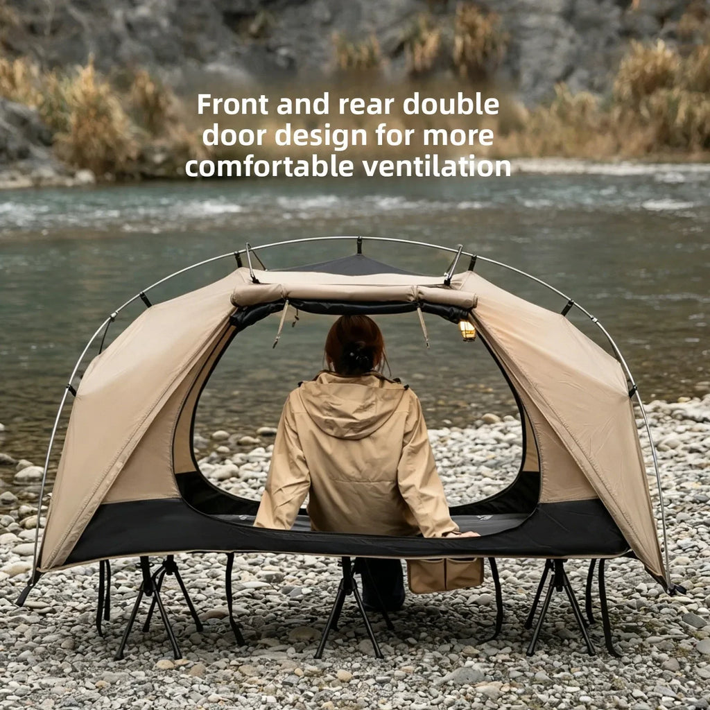 MOUNTAINHIKER 2026 Cama de campamento individual Tienda de campaña al aire libre, refugio de campamento multiusos impermeable a prueba de lluvia para senderismo y viajes